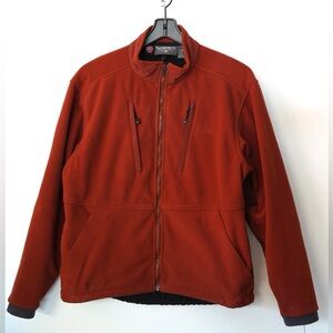 Simms Fishing Fleece Jacket Copper Orange Sweater Full Zip Outdoor Men’s Size L
